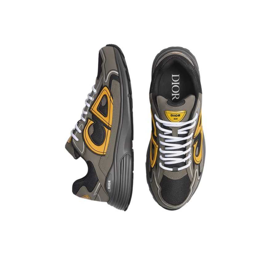 Basket DIOR sneaker B30 gris CD jaune