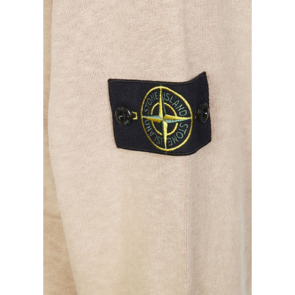 Sweat-shirt ras-du-cou STONE ISLAND coton flammé beige