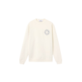 Sweat-shirt ras-du-cou oversize coton écru imprimé dos Outline Compass