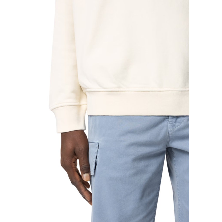 Sweat-shirt ras-du-cou STONE ISLAND oversize coton écru imprimé dos Outline Compass