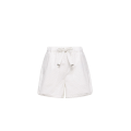 Short taille élastique popeline de coton blanc perforé