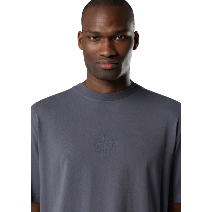 T-shirt manche courte STONE ISLAND jersey coton bio gris boussole camouflage dos