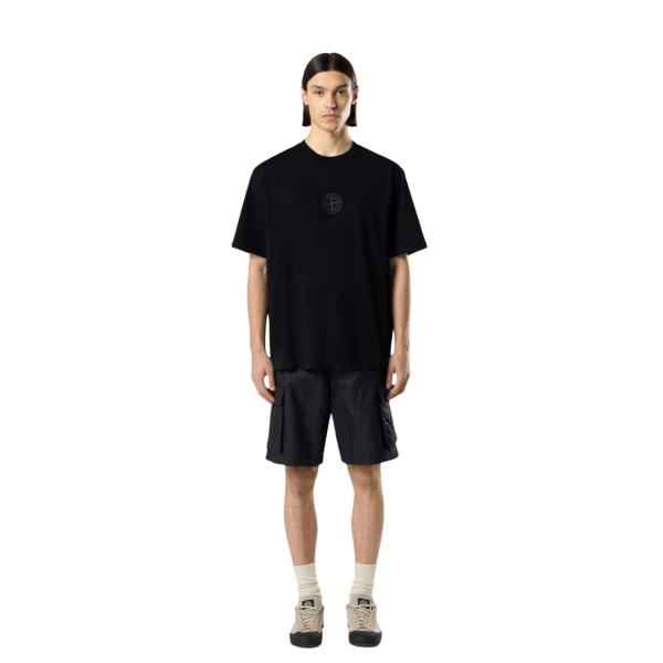 T-shirt manche courte STONE ISLAND jersey coton bio noir boussole camouflage dos