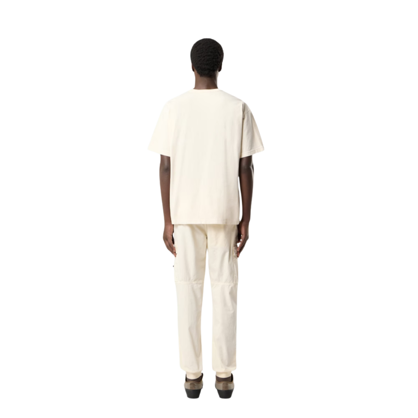 T-shirt col rond STONE ISLAND coton écru poche poitrine bouton pression