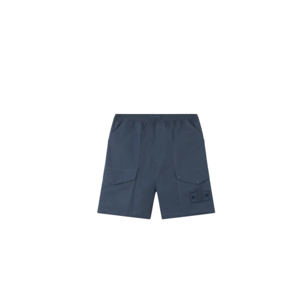 Short cargo STONE ISLAND coton lin bleu ardoise Collection Ghost