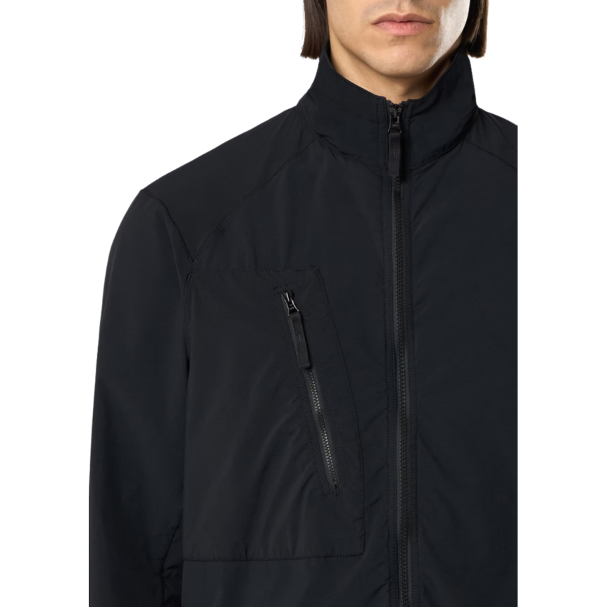 Veste zippée STONE ISLAND surchemise col montant polaire nylon noir