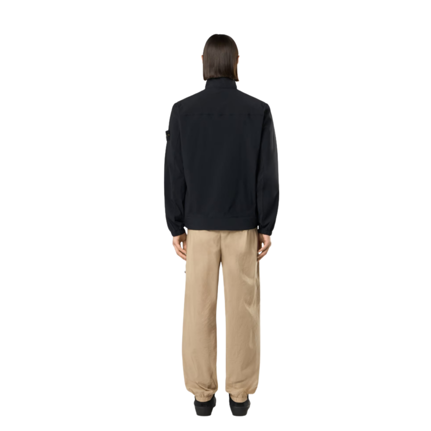 Veste zippée STONE ISLAND surchemise col montant polaire nylon noir
