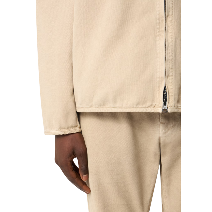 STONE ISLAND Surchemise zippée veste coton beige poches