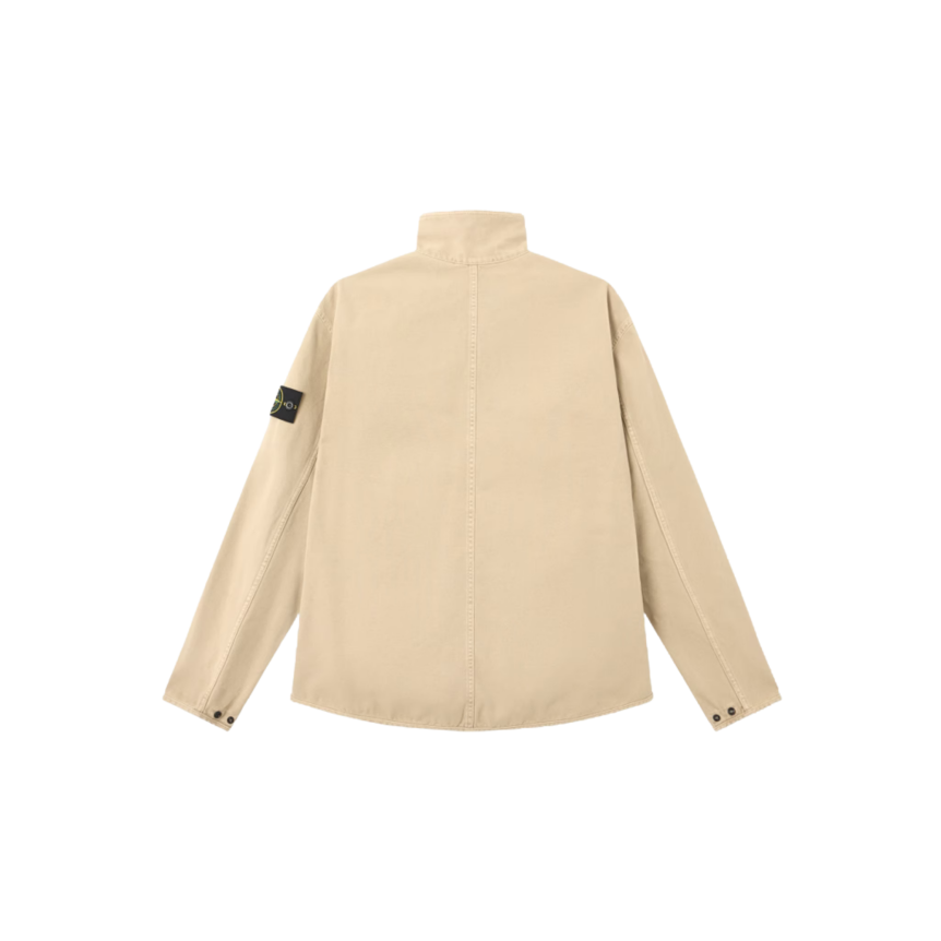 STONE ISLAND Surchemise zippée veste coton beige poches