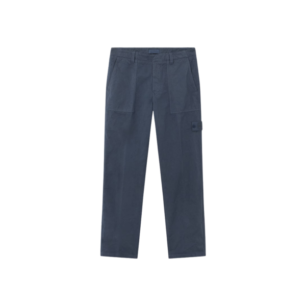 Pantalon large STONE ISLAND coton lin bleu ardoise Collection Ghost