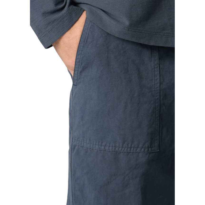 Pantalon large STONE ISLAND coton lin bleu ardoise Collection Ghost