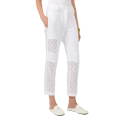Pantalon cargo coton blanc ajouré broderie anglaise