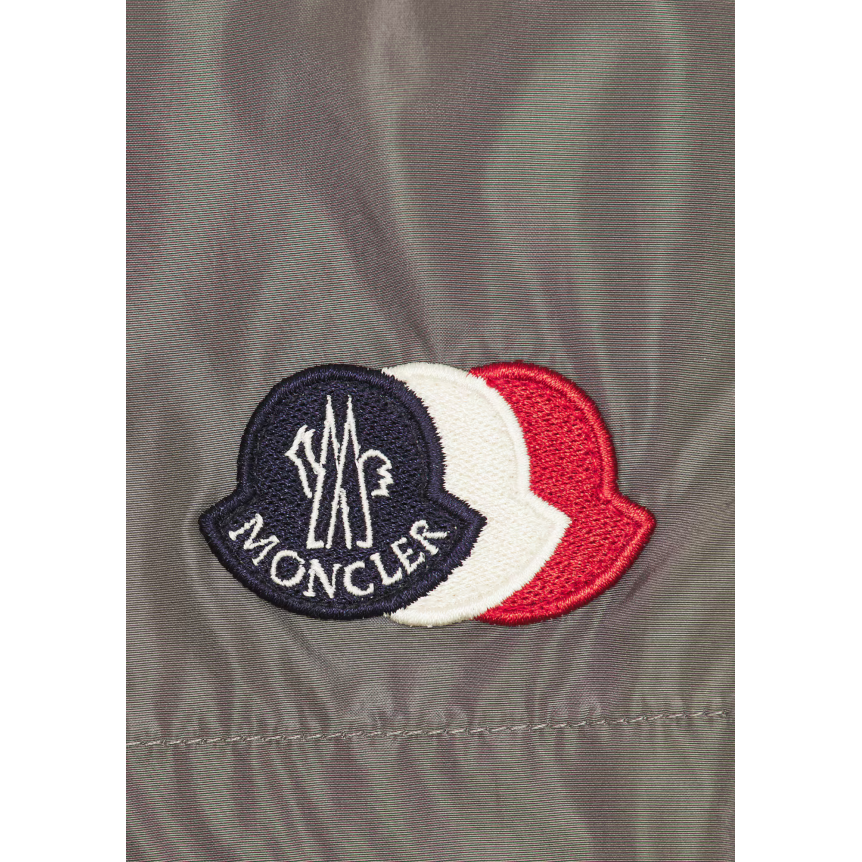 Short de bain MONCLER nylon gris logo tricolore
