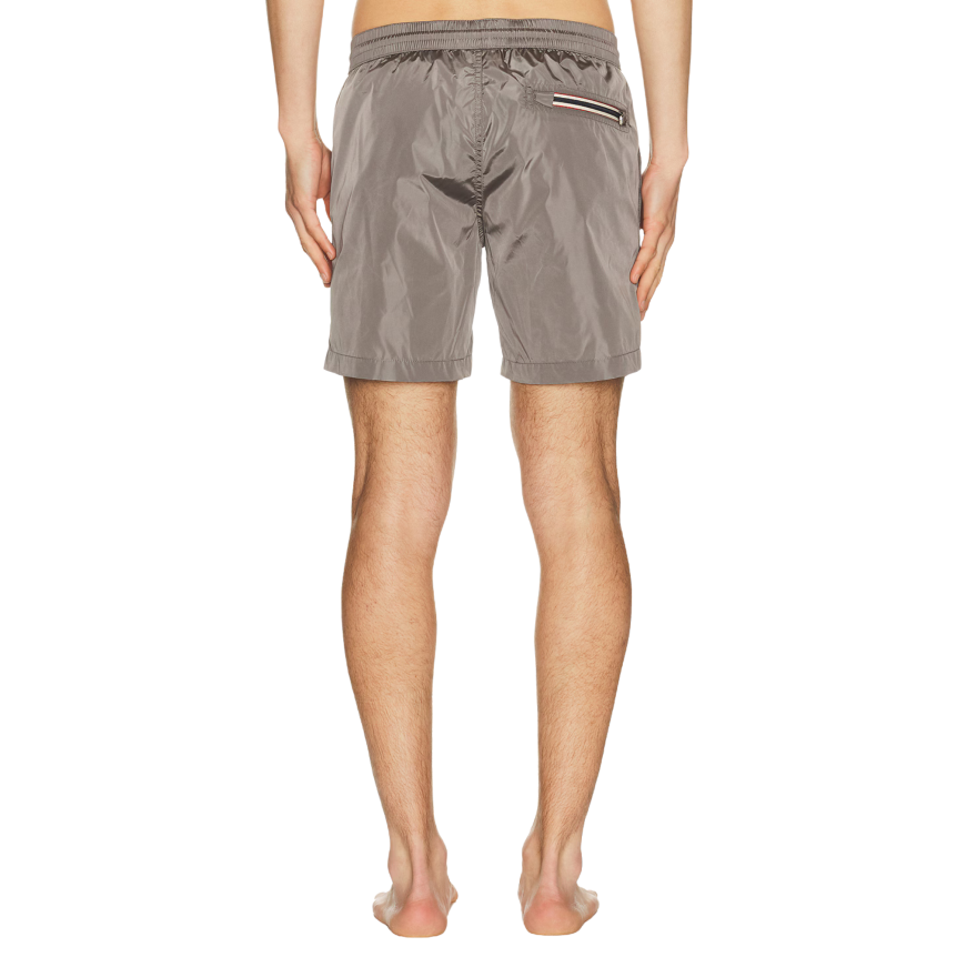 Short de bain MONCLER nylon gris logo tricolore
