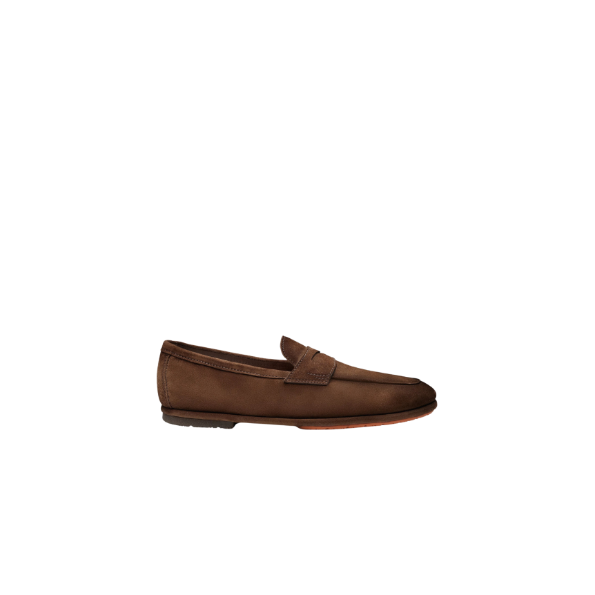 Mocassin SANTONI Penny Carlo daim marron