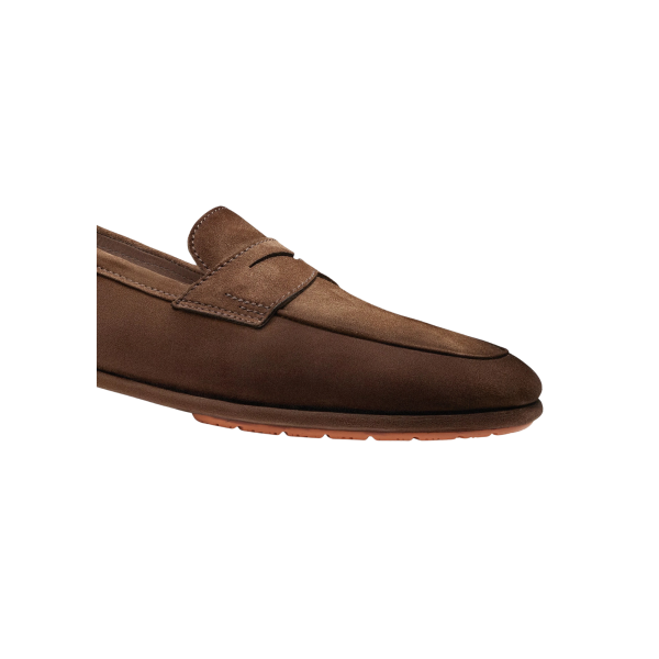 Mocassin SANTONI Penny Carlo daim marron