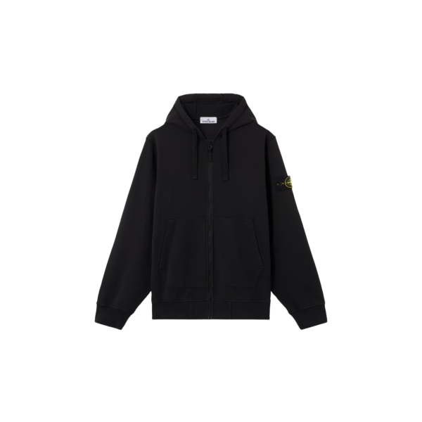 Cardigan STONE ISLAND Sweat-shirt zippé à capuche coton noir