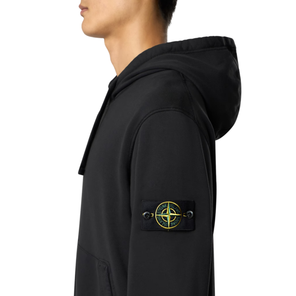 Cardigan STONE ISLAND Sweat-shirt zippé à capuche coton noir