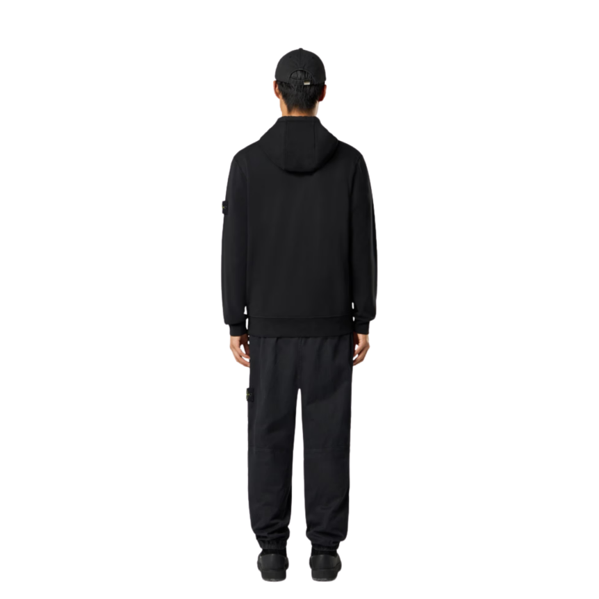 Cardigan STONE ISLAND Sweat-shirt zippé à capuche coton noir