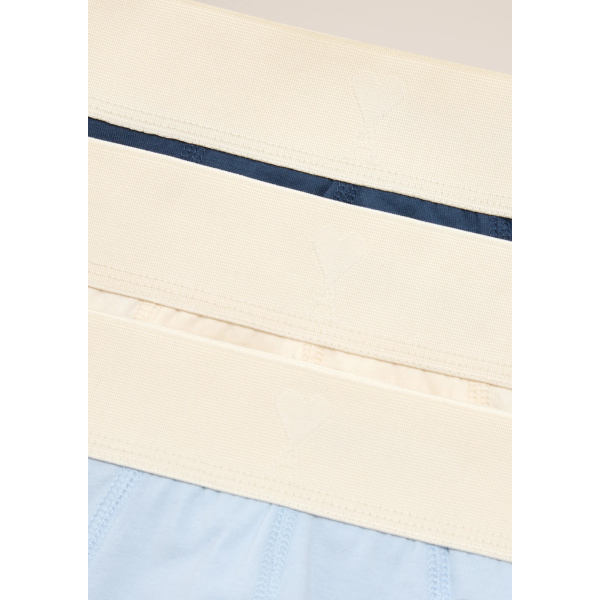 Pack 3 boxers caleçon AMI Paris coton écru bleu ciel bleu marine