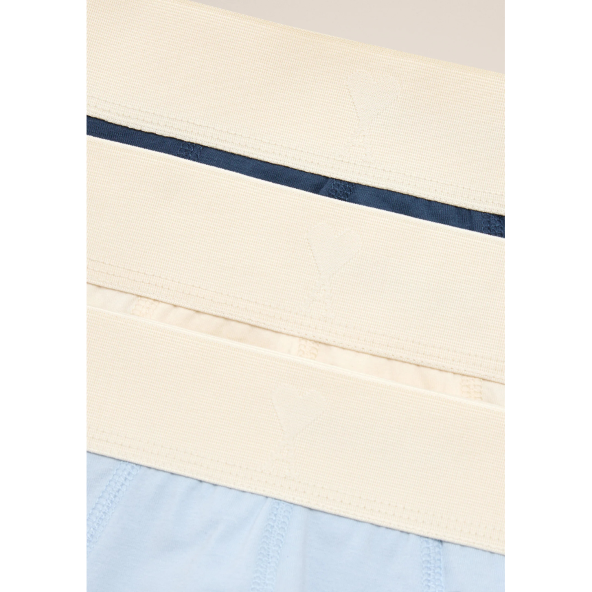 Pack 3 boxers caleçon AMI Paris coton écru bleu ciel bleu marine