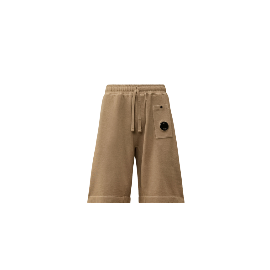 Bermuda CP COMPANY en molleton de coton délavé vieilli beige gris