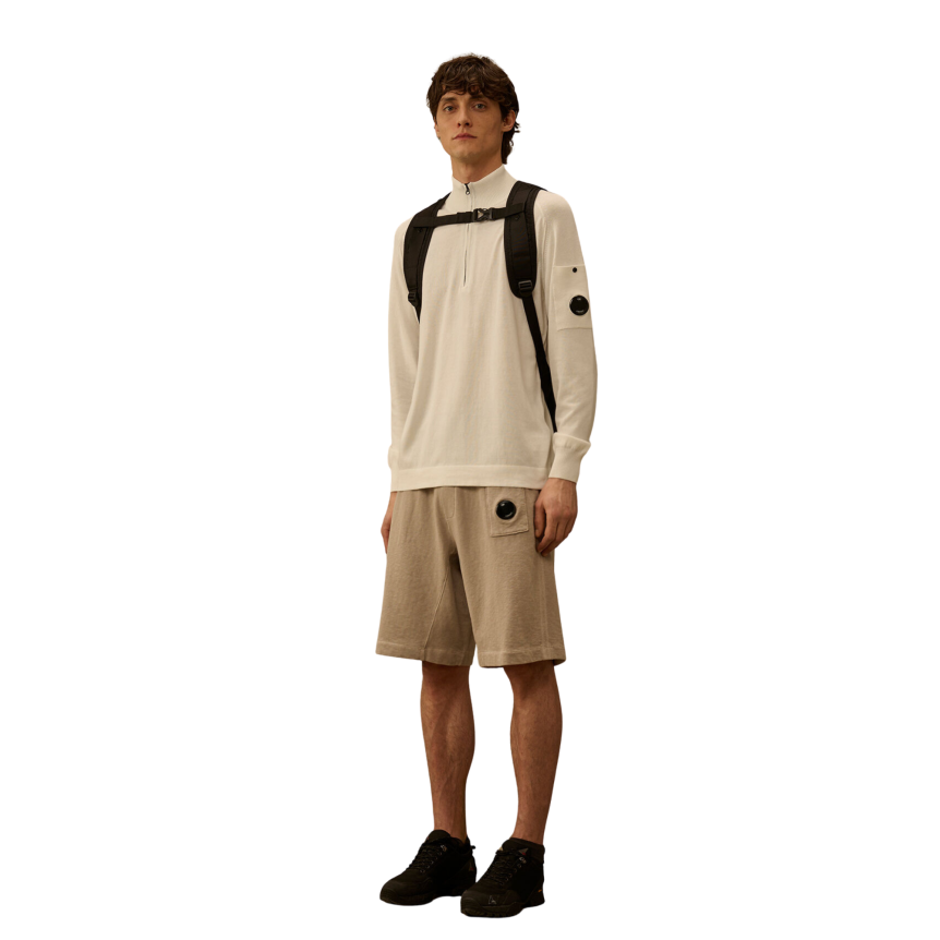 Bermuda CP COMPANY en molleton de coton délavé vieilli beige gris