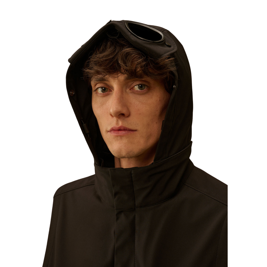 Gilet sans manches CP COMPANY à capuche lunettes nylon recyclé Shell R noir