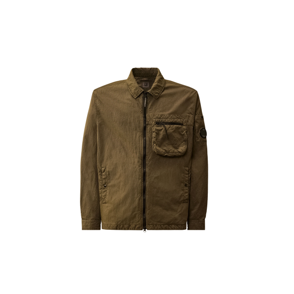 Surchemise CP COMPANY veste zippée à lentille nylon Panama kaki I