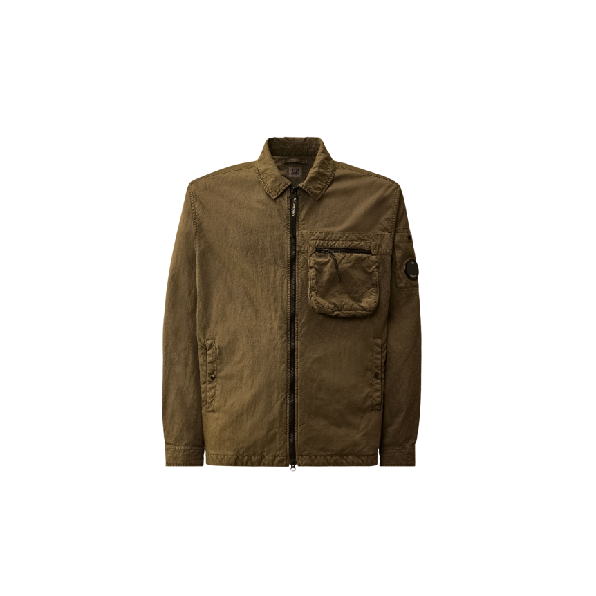 Surchemise CP COMPANY veste zippée à lentille nylon Panama kaki I
