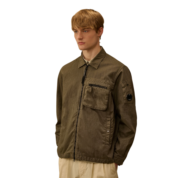 Surchemise CP COMPANY veste zippée à lentille nylon Panama kaki I