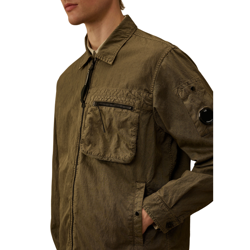 Surchemise CP COMPANY veste zippée à lentille nylon Panama kaki I