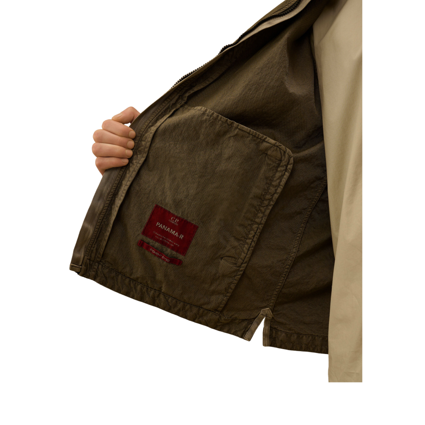 Surchemise CP COMPANY veste zippée à lentille nylon Panama kaki I