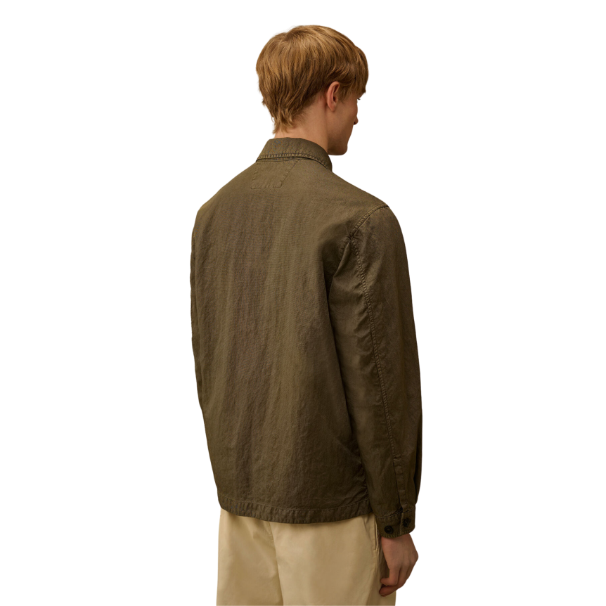 Surchemise CP COMPANY veste zippée à lentille nylon Panama kaki I