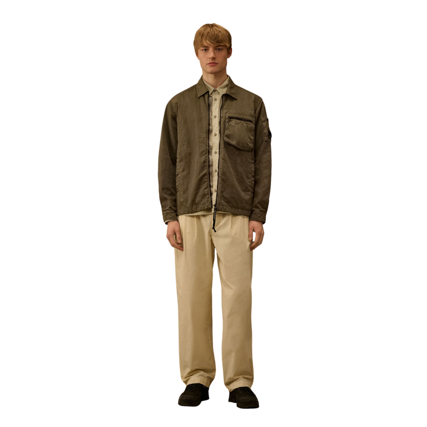 Surchemise CP COMPANY veste zippée à lentille nylon Panama kaki I