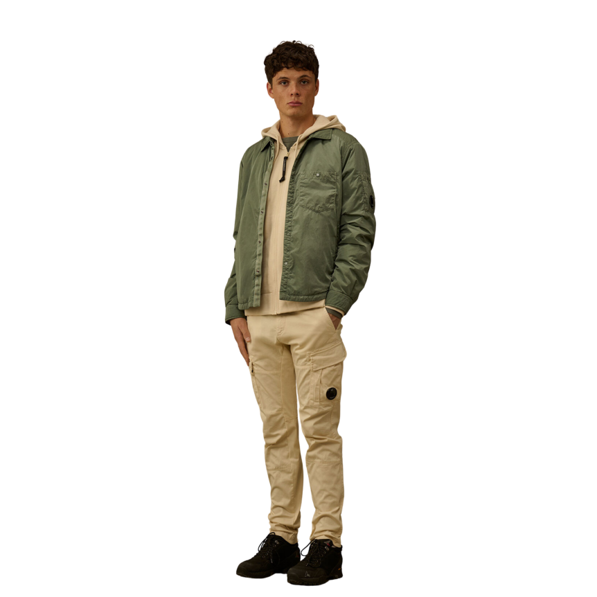 Chemise rembourrée CP COMPANY Blouson à capuche nylon Chrome R kaki