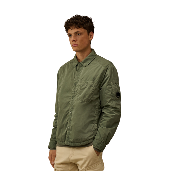 Chemise rembourrée CP COMPANY Blouson à capuche nylon Chrome R kaki