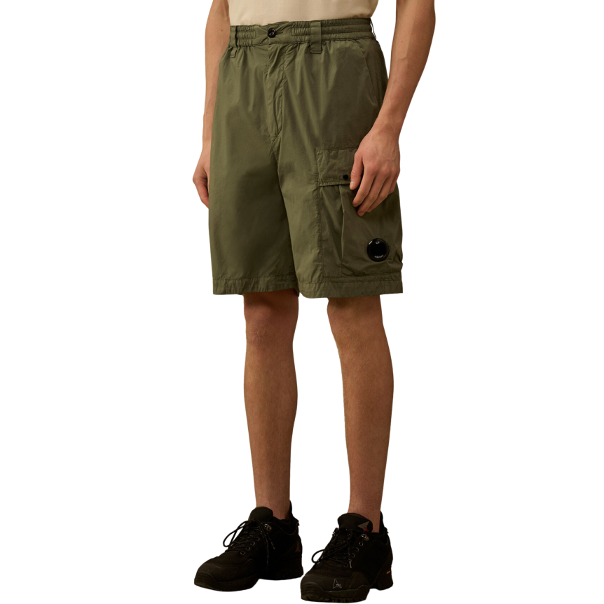 Short cargo CP COMPANY coton extensible nylon 50 Fili kaki lentille poche
