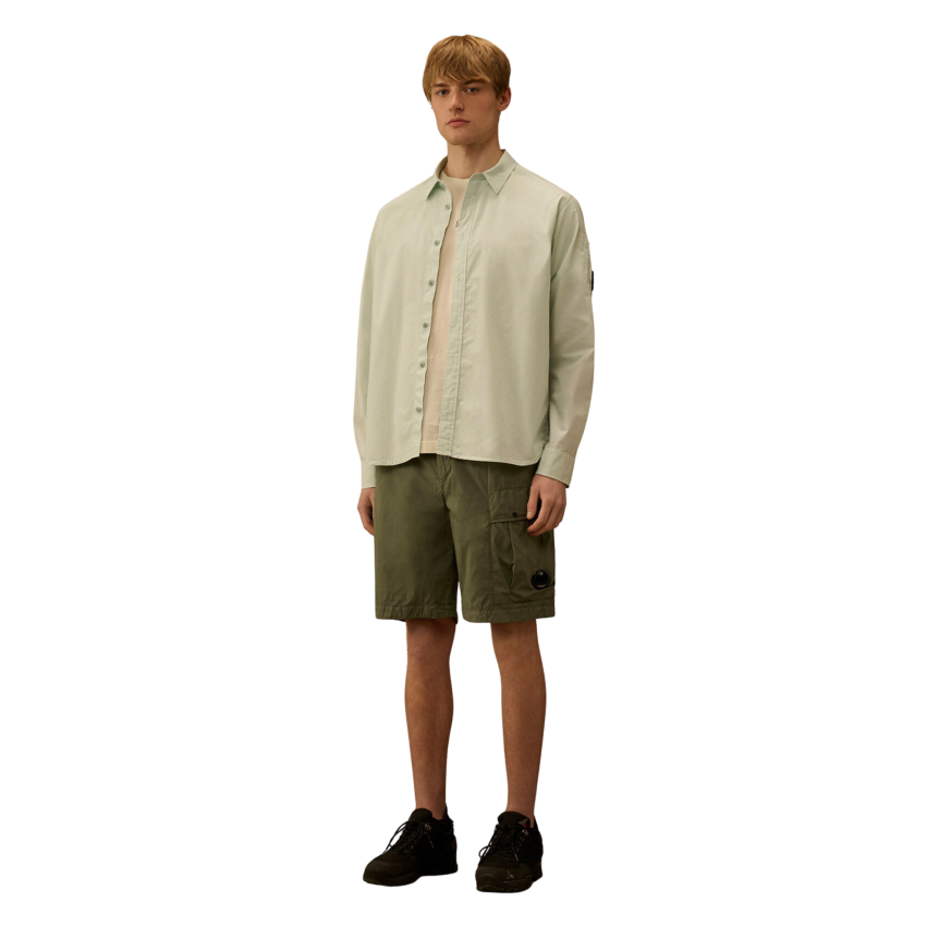Short cargo CP COMPANY coton extensible nylon 50 Fili kaki lentille poche