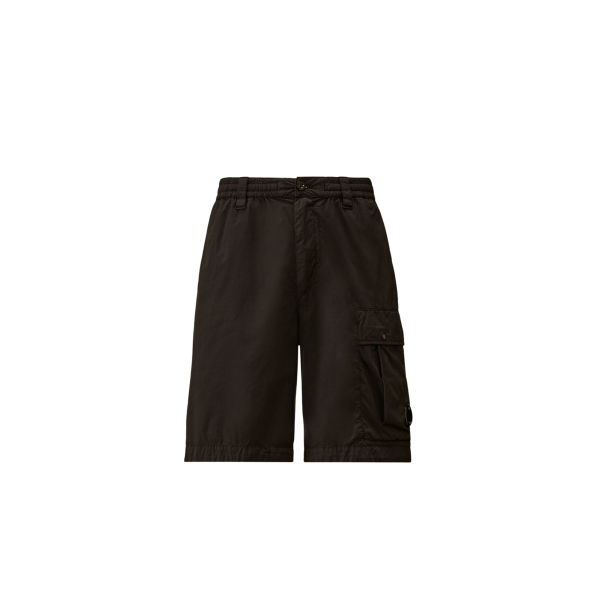 Short cargo  CP COMPANY coton extensible nylon 50 Fili noir lentille poche