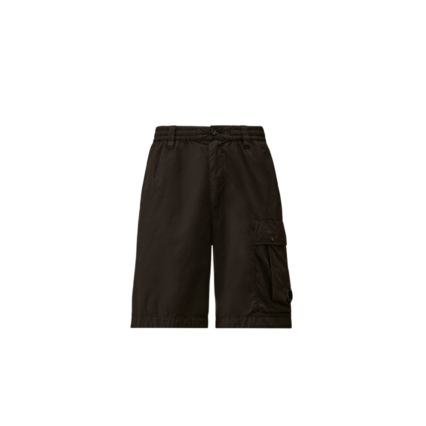 Short cargo  CP COMPANY coton extensible nylon 50 Fili noir lentille poche