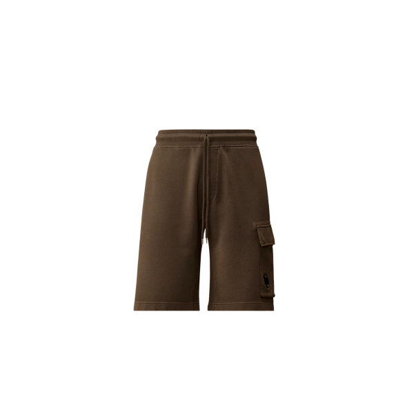 Short de survêtement CP COMPANY cargo en molleton de coton à motif diagonal gris métal