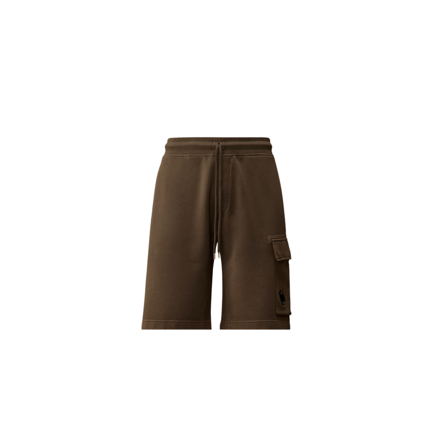 Short de survêtement CP COMPANY cargo en molleton de coton à motif diagonal gris métal