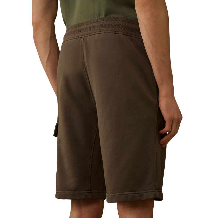 Short de survêtement CP COMPANY cargo en molleton de coton à motif diagonal gris métal