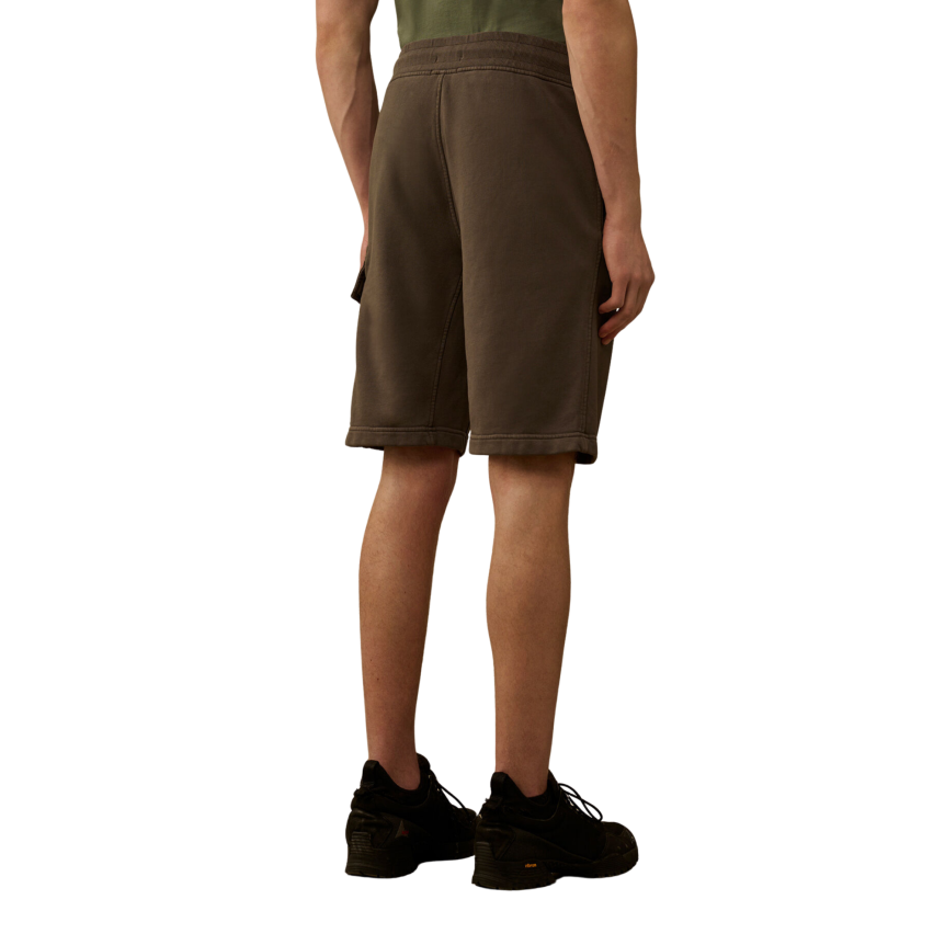 Short de survêtement CP COMPANY cargo en molleton de coton à motif diagonal gris métal