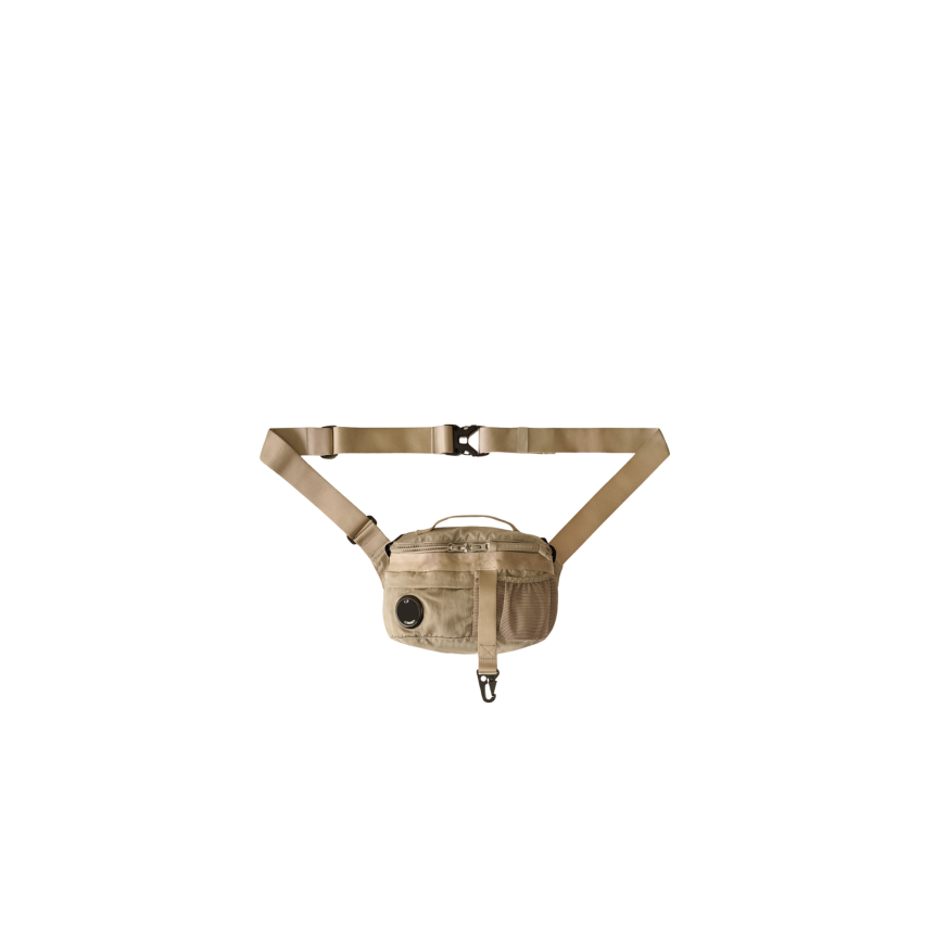 Sac banane CP COMPANY nylon beige gris lentille