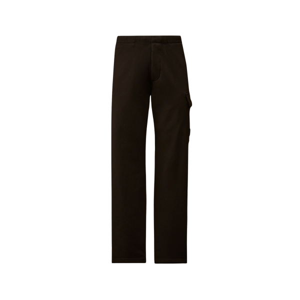 Pantalon de survêtement cargo CP COMPANY coton polaire motif diagonal noir