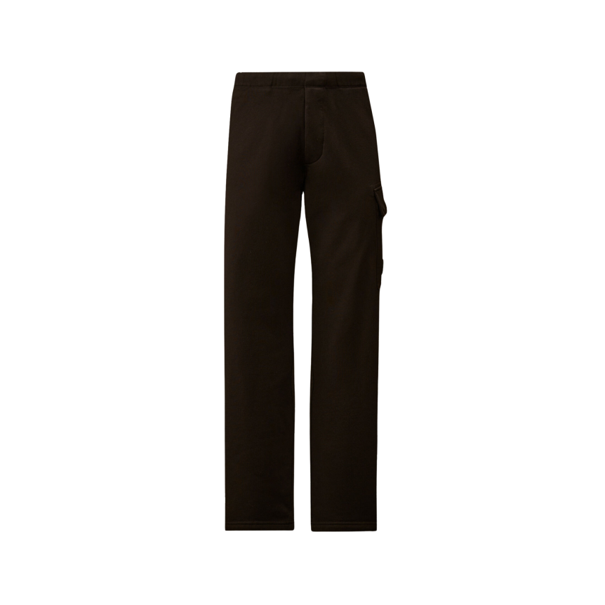 Pantalon de survêtement cargo CP COMPANY coton polaire motif diagonal noir