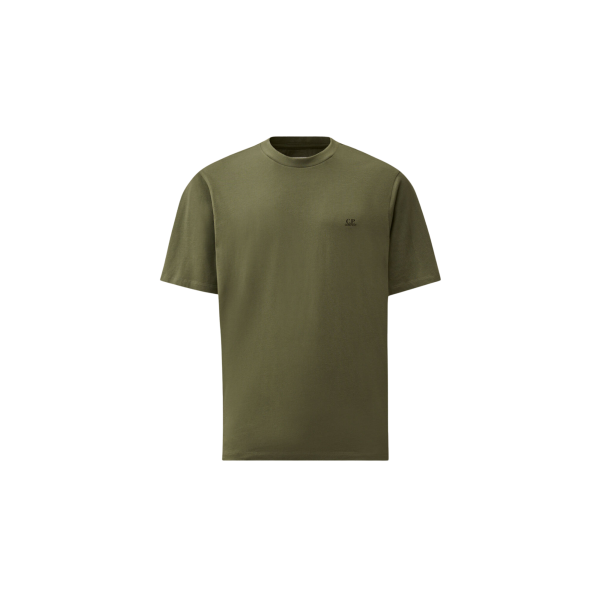 T-shirt manche courte CP COMPANY  jersey coton kaki imprimé lunettes dos
