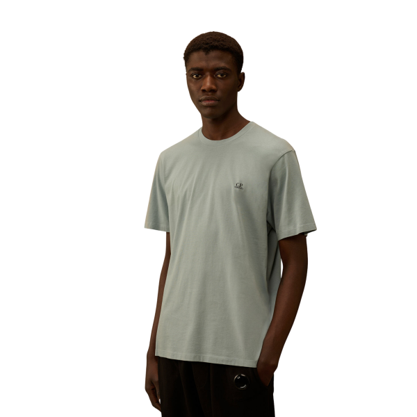 T-shirt manche courte CP COMPANY  jersey coton bleu ciel imprimé lunettes dos